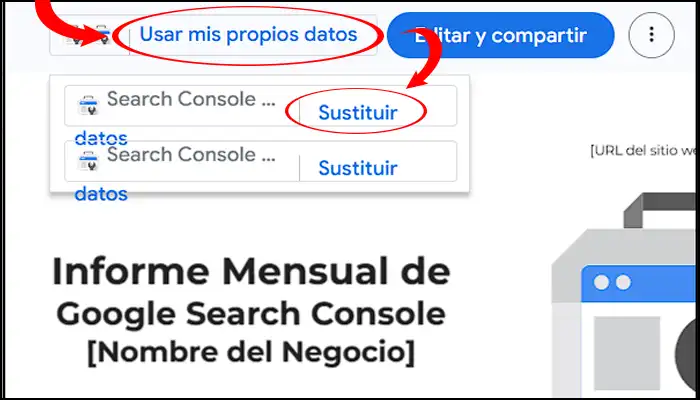 sustituir fuente de datos de google search console en looker studio.webp