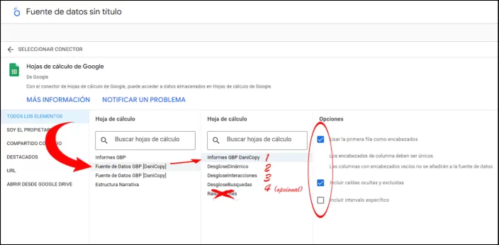 cómo añadir hojas de cálculo de google como fuente de datos en looker studio